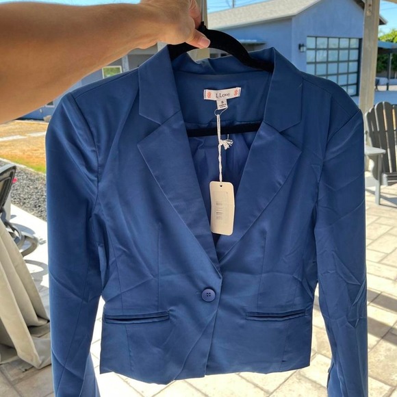 Jackets & Blazers - Royal Blue Cropped Blazer Chic Career Preppy Old Money Tailored L.Love NWT Sz M